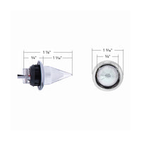 4 LED Dual Function 3/4" Mini Spike Clearance/Marker Light With Stainless Steel Bezel - Amber, Red, Blue or White (Clear Lens)