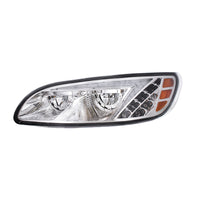 Chrome or Black LED Headlight With Color Changing Position Light Bar For Peterbilt 386 (2005-2015) & 387 (199-2010) (Driver or Passenger Side)