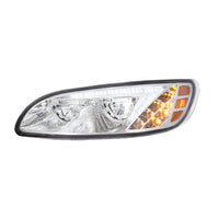 Chrome or Black LED Headlight With Color Changing Position Light Bar For Peterbilt 386 (2005-2015) & 387 (199-2010) (Driver or Passenger Side)
