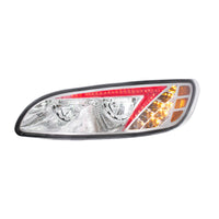 Chrome or Black LED Headlight With Color Changing Position Light Bar For Peterbilt 386 (2005-2015) & 387 (199-2010) (Driver or Passenger Side)