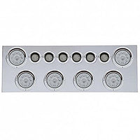 Stainless Steel Rear Center Panel w/ 6 X 10 LED 4" Lights & 6 X 9 LED 2" Lights & Visors
