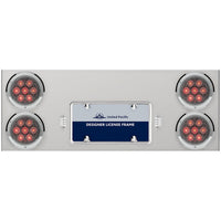 33 3/4" Stainless Steel Rear Center Panel w/ 4 X 7 LED 4" Lights & Bezels Competition Series - Red LEDs (Red or Clear Lens)