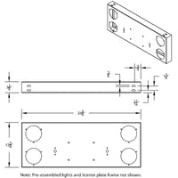 33 3/4" Stainless Steel Rear Center Panel w/ 4 X 7 LED 4" Lights & Bezels Competition Series - Red LEDs (Red or Clear Lens)