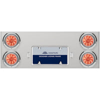 33 3/4" Stainless Steel Rear Center Panel w/ 4 X 10 LED 4" Lights & Bezels - Red LEDs (Red or Clear Lens)