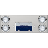 33 3/4" Stainless Steel Rear Center Panel w/ 4 X 21 LED 4" GloLight & Bezels - Red LEDs (Red or Clear Lens)