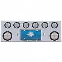 Stainless Steel Rear Center Panel w/ 2 X 10 LED 4" Lights & 6 X 13 LED 2 1/2" Lights - Red LEDs (Red or Clear Lens)