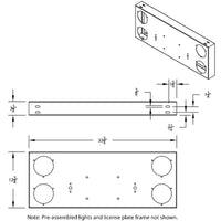 33 3/4" Stainless Steel Rear Center Panel w/ 4 X 10 LED 4" Lights & Grommets - Red LEDs (Red or Clear Lens)