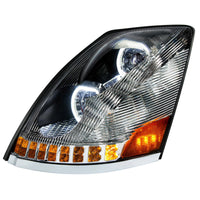 United Pacific - Chrome 10 LED Headlight For 2003-2017 Volvo VN/VNL (Driver or Passenger Side)