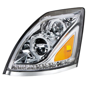 United Pacific - Chrome LED Headlight for 2013-2017 Volvo VN/VNL (Driver or Passenger Side)