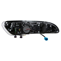 Black Projection Headlight w/ LED Sequential Turn & DRL For 2005-2015 Peterbilt 386 (Driver or Passenger Side)