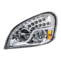 High Power LED Chrome Headlight w/ LED DRL & LED Turn Signal For 2008-2017 FL Cascadia (Driver or Passenger Side)