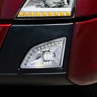 18 LED Chrome Projector Fog Light With Position Light For 2018-2024 Volvo VNL (Driver or Passenger Side)