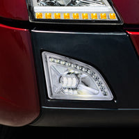18 LED Chrome Projector Fog Light With Position Light For 2018-2024 Volvo VNL (Driver or Passenger Side)