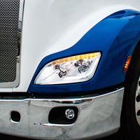 Chrome LED Headlight W/Sequential LED Turn Signal For Peterbilt 579 (2012-21) & 587 (2010-16) - (Driver or Passenger Side)