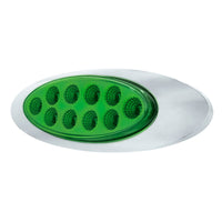 10 LED Oval Double Fury Clearance/Marker Light With Clear Lens & Chrome Bezel (Various Colors)