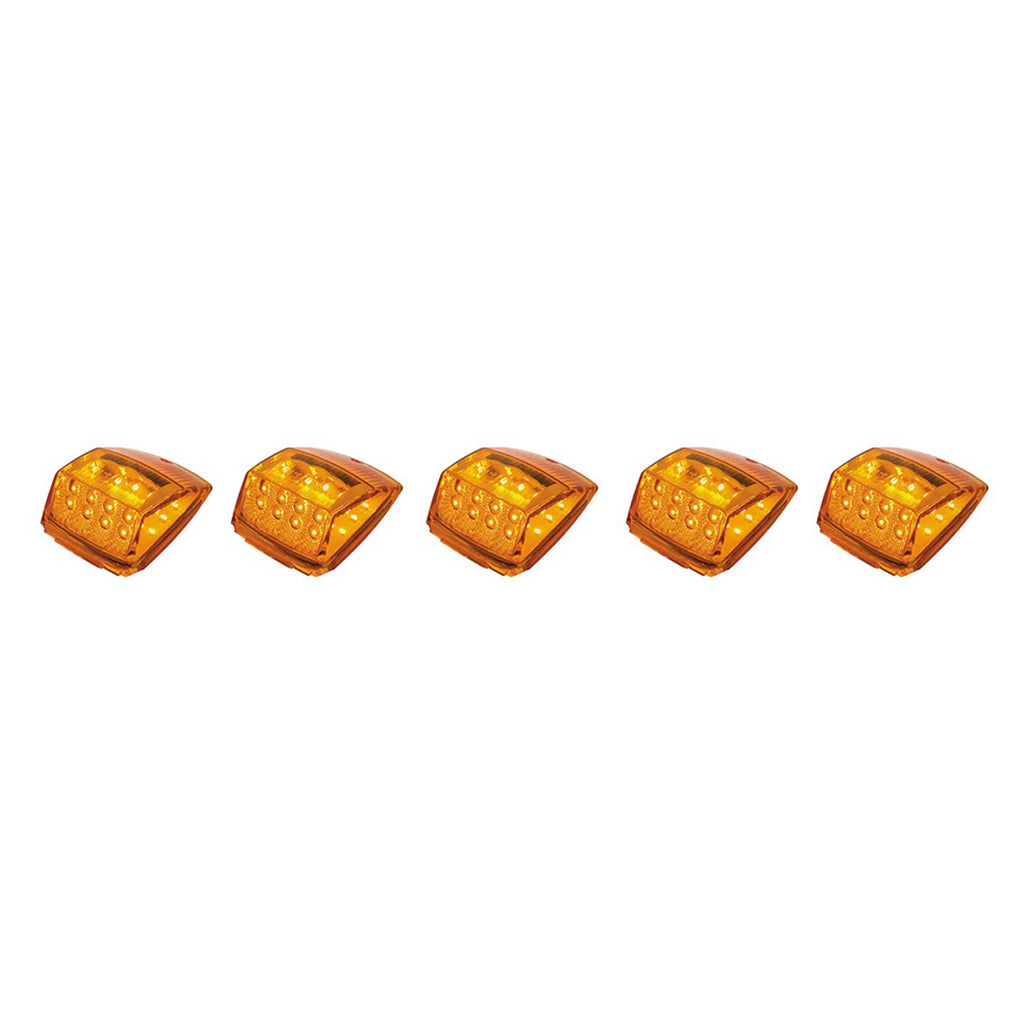 17 LED Reflector Square Cab Light (5-Pack) - Amber LEDs (Amber or Clear Lens)