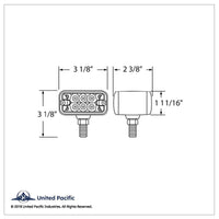 20 LED Dual Function Reflector Double Face Light - T-Mount - Amber & Red LEDS (Amber & Red or Clear Lens)