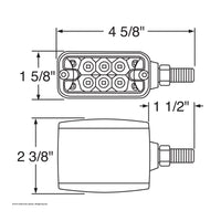 20 LED Dual Function Reflector Double Face Light - Horizontal Mount - Amber & Red LED (Amber & Red or Clear Lens)