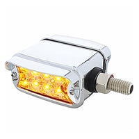 20 LED Dual Function Reflector Double Face Light w Visor - Horizontal Mount - Amber & Red LEDs (Amber & Red or Clear Lens)