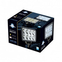 8 High Power LED Rectangular Work Light w/ Chrome Reflector or Projector Lens