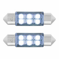 6 SMD High Power Micro LED 6418/6461-36mm Dome Light Bulb - 2-Pack (Amber, Blue, Red or White)