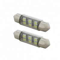 6 SMD High Power Micro LED 6418/6461-36mm Dome Light Bulb - 2-Pack (Amber, Blue, Red or White)