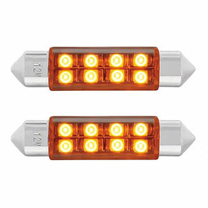 8 SMD High Power Micro LED 211-2 Dome Light Bulb - 2-Pack (Amber, Blue, Red or White)