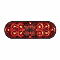 6" Oval Combo Light w/ 14 LED Stop, Turn & Tail & 16 LED Back-Up - Red LEDs (Red or Clear Lens)