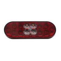 6" Oval Combo Light w/ 14 LED Stop, Turn & Tail & 16 LED Back-Up - Red LEDs (Red or Clear Lens)