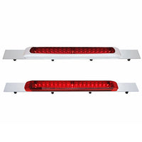 Chrome Top Mud Flap Plate With 19 LED 17" Light Bar (with or without Bezel) - Red LEDs (Red Lens)