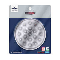 19 LED 4" Round Double Fury Stop, Turn, Tail Light w/ Warning Light - Red & Amber LEDs (Clear Lens)
