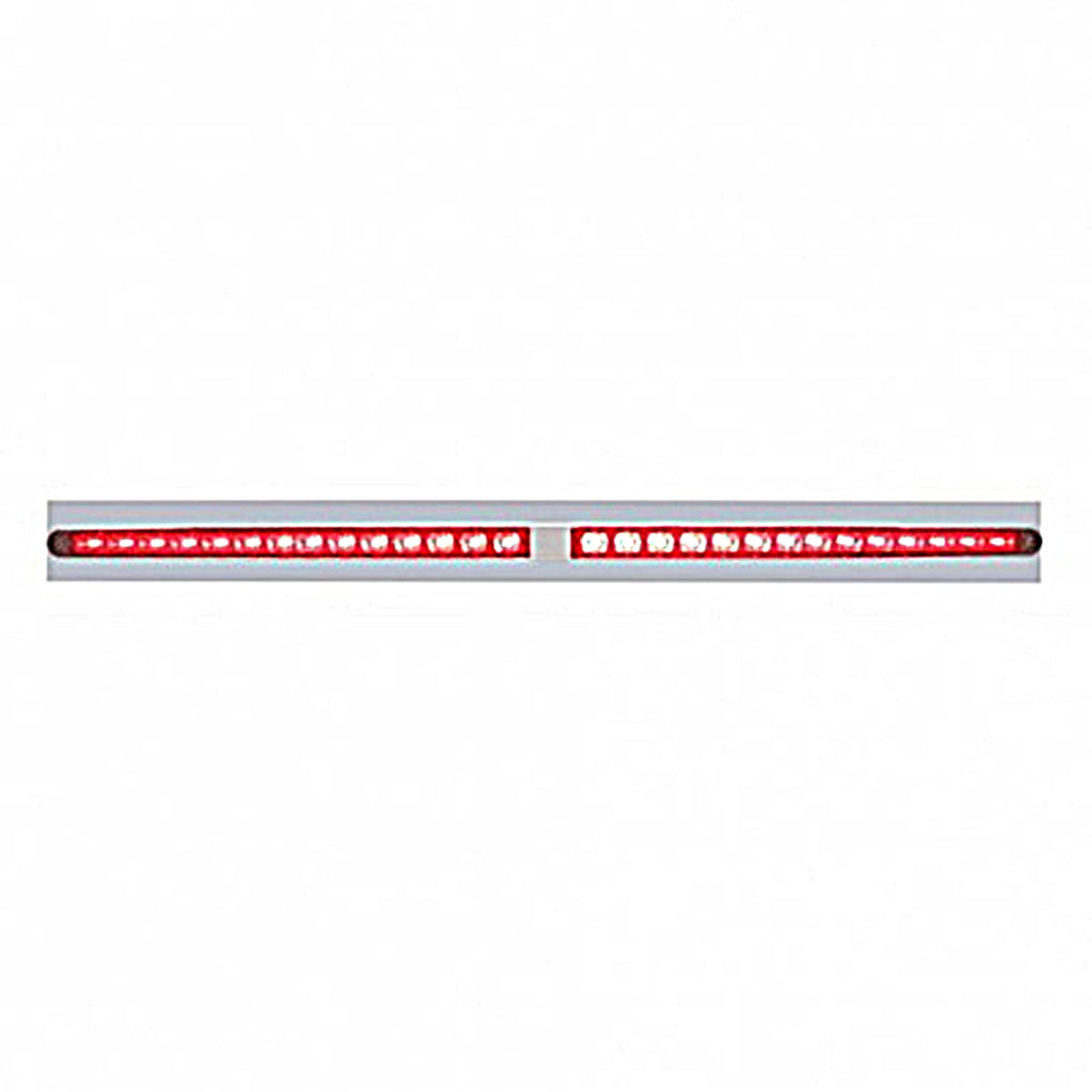 Chrome Top Mud Flap Plate With Two 14 LED 24" Light Bars - Red LEDs (Red, Clear or Chrome)