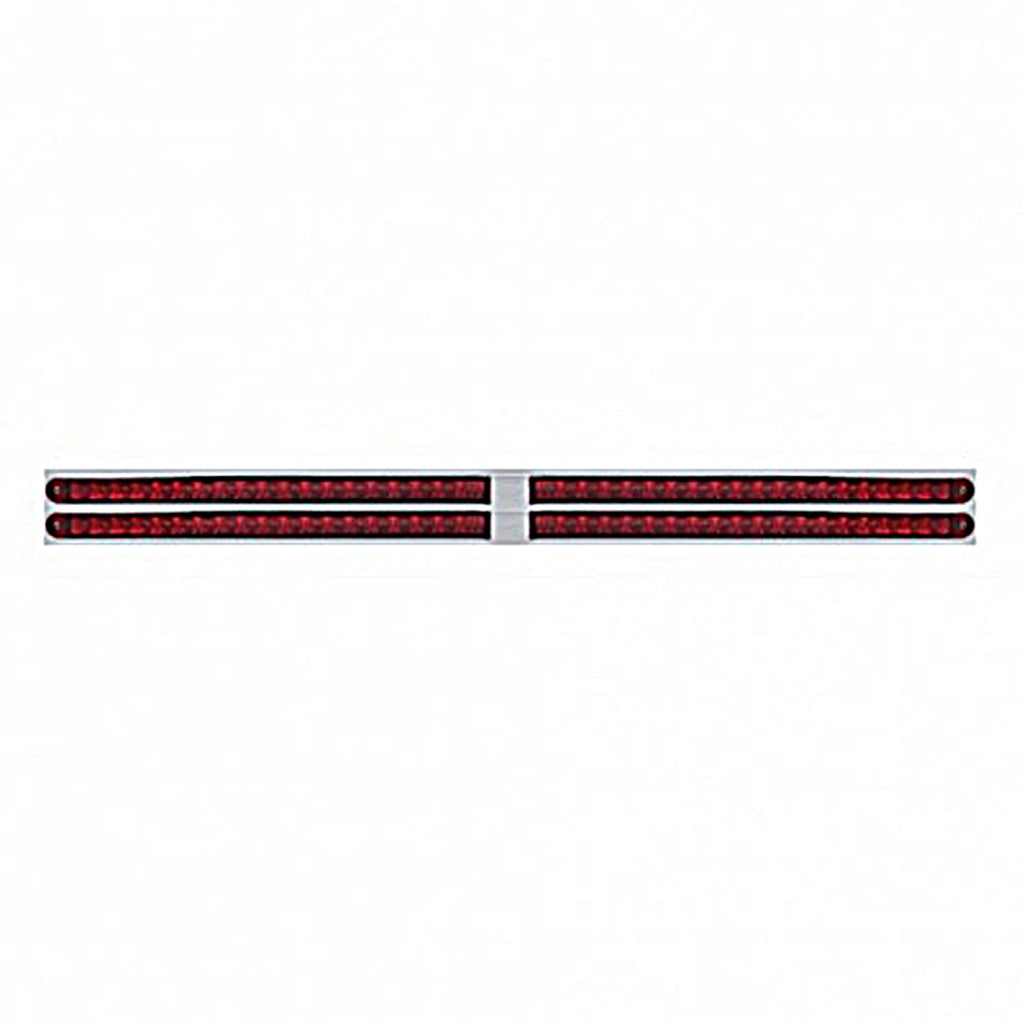 Chrome Top Mud Flap Plate With Four 19 LED 24" Reflector Light Bars - Red LEDs (Red or Clear Lens)