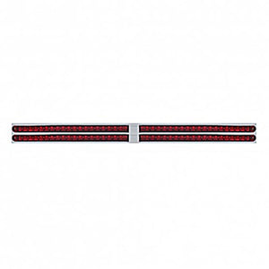 Chrome Top Mud Flap Plate With Four 19 LED 24" Reflector Light Bars - Red LEDs (Red or Clear Lens)