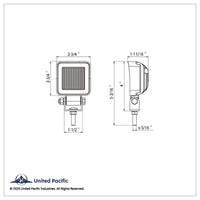 United Pacific - 3 High Power 3 Watt LED Square Compact Work Light - Flood Light