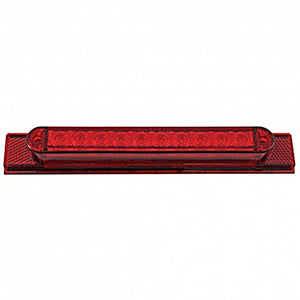 10 LED Conspicuity Reflector Plate Light With Red Reflector - Red LEDs (Red or Clear Lens)