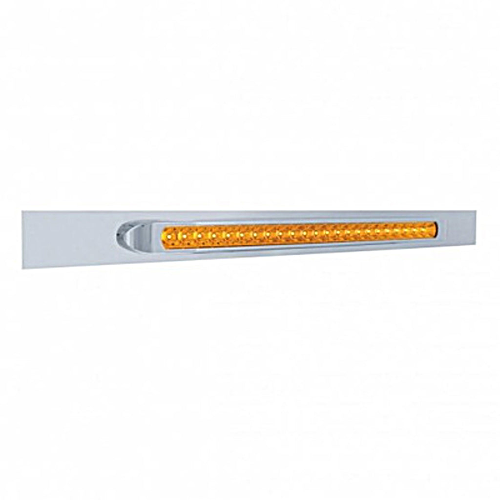 Chrome Top Mud Flap Plate w/ 23 SMD LED Light Bar & Bezel - Amber or Red LEDs (Amber, Red or Clear Lens)