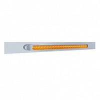 Chrome Top Mud Flap Plate w/ 23 SMD LED Light Bar & Bezel - Amber or Red LEDs (Amber, Red or Clear Lens)