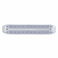 United Pacific - Dual 10 LED 9" Light Bars - Amber & Red LEDs (Amber & Red or Clear Lens)