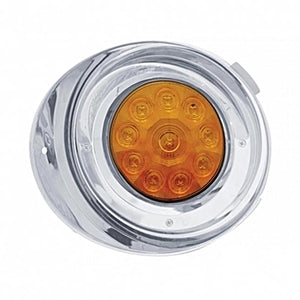 10 LED Freightliner Daytime Running Light Driver or Passenger Conversion Kit w/ Visor - Amber LEDs (Amber or Clear Lens)