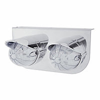 Stainless Steel Light Bracket w/ 2 X 19 LED Bullet Style Grakon 1000 Lights & Visors - Amber LEDs (Amber or Clear Lens)