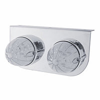 Stainless Light Bracket w/ 2 X 19 LED Bullet Style Grakon 1000 Lights - Amber LEDs (Amber or Clear Lens)