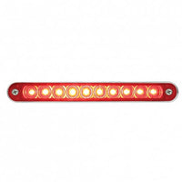 10 LED 6-1/2" Turn Signal Light Bar w/ Bezel - Amber or Red LEDs (Amber, Red or Clear Lens)