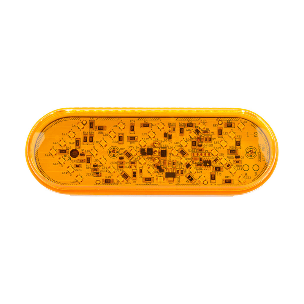 35 LED 6" Oval Sequential Turn Signal Light - Amber or Red LEDs (Amber or Red Lens)