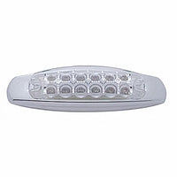 12 LED Reflector Rectangular Clearance/Marker Light w/ Bezel - Amber or Red LEDs (Amber, Red or Clear Lens)