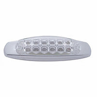 12 LED Reflector Rectangular Clearance/Marker Light w/ Bezel - Amber or Red LEDs (Amber, Red or Clear Lens)