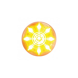 9 LED 2" Round Beehive Style Clearance/Marker Light - Amber or Red LEDs (Clear Lens)