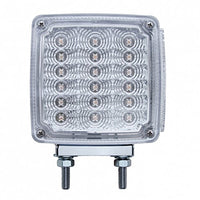 39 LED Reflector Double Face Turn Signal Light - Amber & Red LEDs w Clear Lens (Driver or Passenger Side)