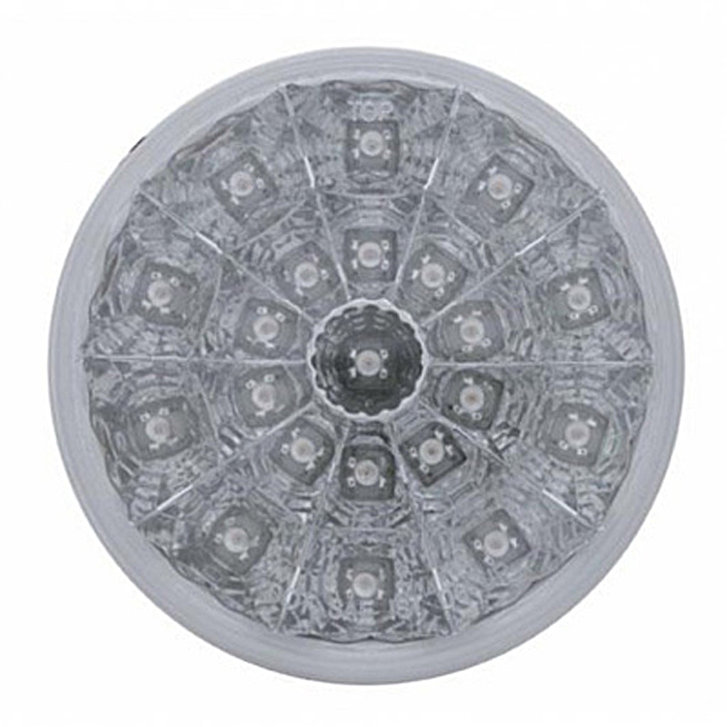 21 LED 4" Round Reflector Stop, Turn & Tail Light - Red LEDs (Clear Lens)