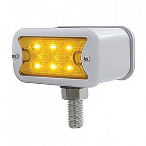 12 LED Dual Function Double Face Light W/Bezel - T-Mount - Amber & Red LEDs (Amber & Red or Clear Lens)